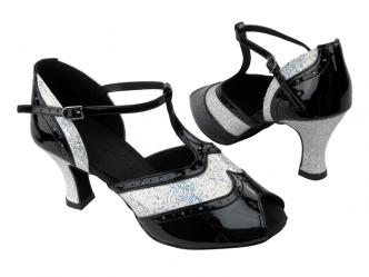 dansschoenen zwart lak met glitters  